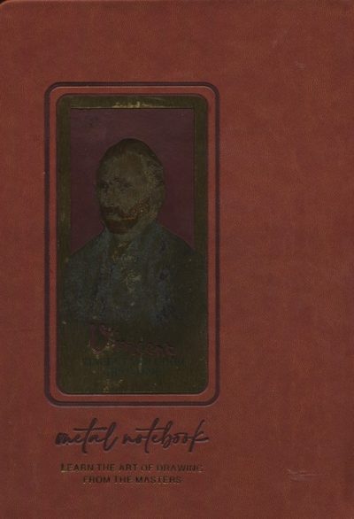 دفتر خط دار (طرح VINCENT،كد 323)،(چرم،لب طلايي،پلاكدار)