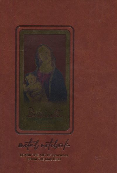 دفتر خط دار (طرح BOTTICELLI،كد 347)،(چرم،لب طلايي،پلاكدار)