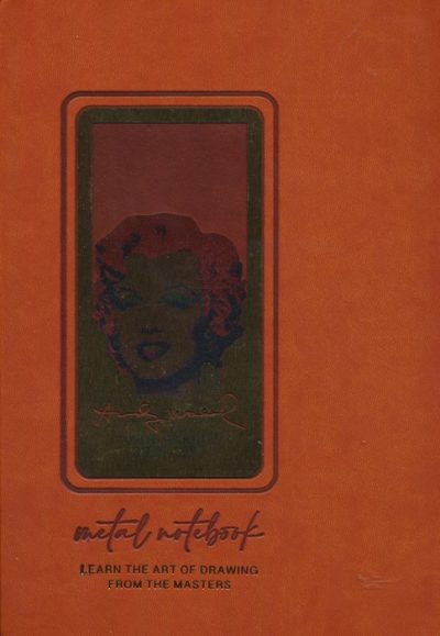 دفتر خط دار عسلي (طرح ANDY WARHOL،كد 279)،(چرم،لب طلايي،پلاكدار)